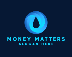 Round Water Droplet logo design