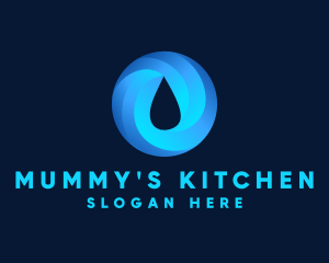 Round Water Droplet logo design