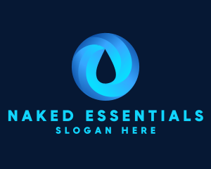 Round Water Droplet logo design