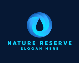 Round Water Droplet logo design