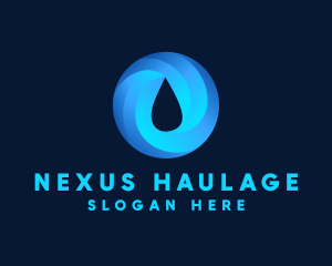 Round Water Droplet logo design