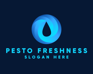 Round Water Droplet logo design