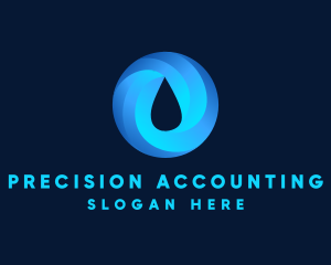 Round Water Droplet logo design