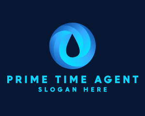 Round Water Droplet logo design