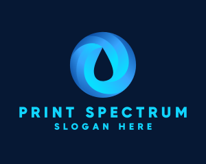 Round Water Droplet logo design