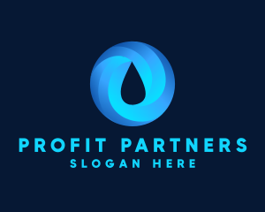 Round Water Droplet logo design