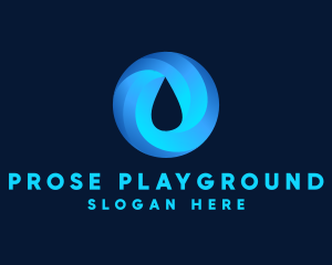 Round Water Droplet logo design