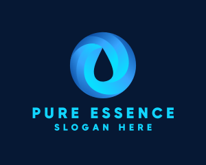 Round Water Droplet logo design