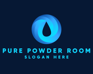 Round Water Droplet logo design