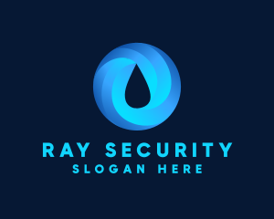 Round Water Droplet logo design