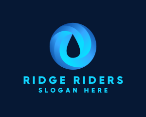 Round Water Droplet logo design