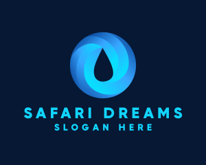 Round Water Droplet logo design