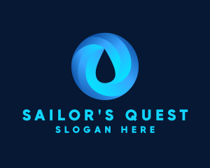 Round Water Droplet logo design