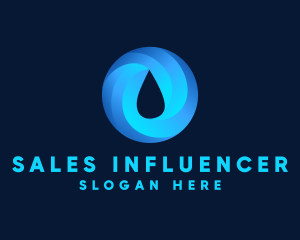 Round Water Droplet logo design