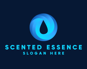 Round Water Droplet logo design