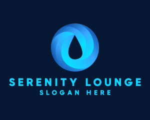 Round Water Droplet logo design