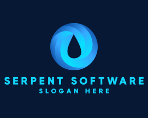 Round Water Droplet logo design