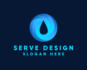 Round Water Droplet logo design