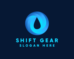 Round Water Droplet logo design