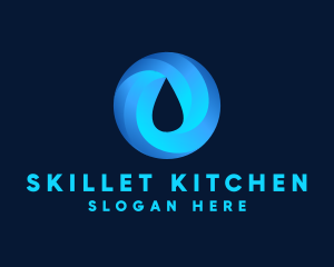 Round Water Droplet logo design