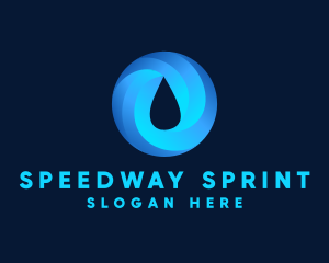 Round Water Droplet logo design