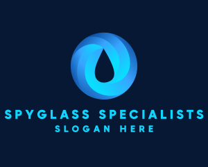 Round Water Droplet logo design