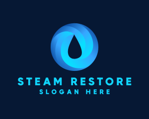 Round Water Droplet logo design