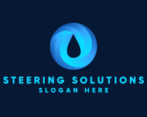 Round Water Droplet logo design