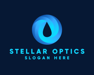 Round Water Droplet logo design