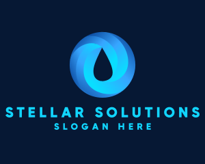 Round Water Droplet logo design