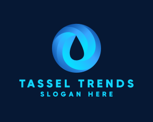 Round Water Droplet logo design