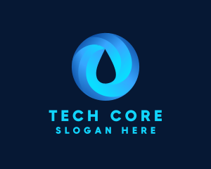 Round Water Droplet logo design