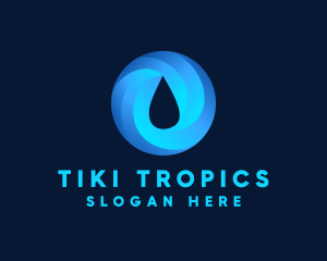 Round Water Droplet logo design