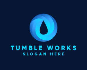 Round Water Droplet logo design