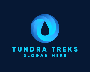 Round Water Droplet logo design