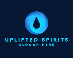 Round Water Droplet logo design