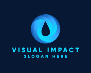 Round Water Droplet logo design