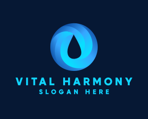 Round Water Droplet logo design