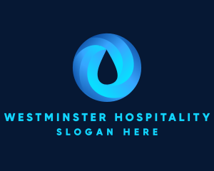 Round Water Droplet logo design