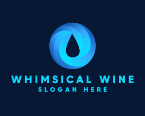 Round Water Droplet logo design