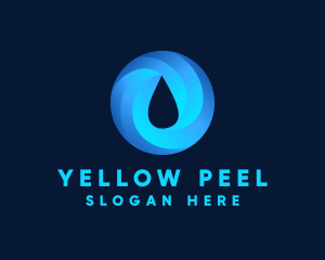 Round Water Droplet logo design