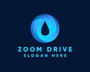 Round Water Droplet logo design