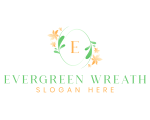 Fashion Flower Salon Wreath logo design