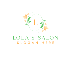 Fashion Flower Salon Wreath logo design