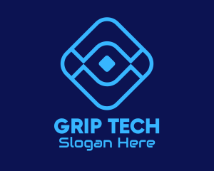 Blue Cyber Tech Application logo design