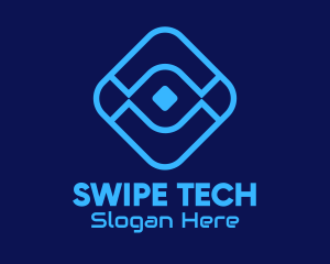 Blue Cyber Tech Application logo design