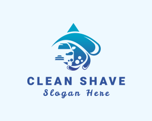 Blue Car Cleaning Droplet logo design