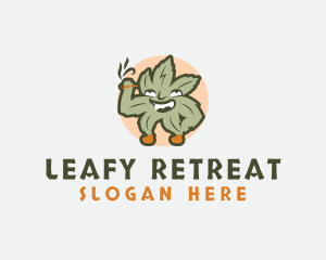 Leaf Marijuana Smoker logo design