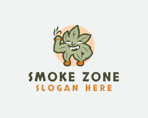 Leaf Marijuana Smoker logo design