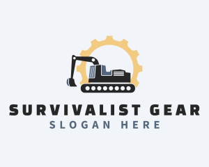 Gear Industrial Excavator  logo design